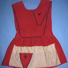 Red cotton apron