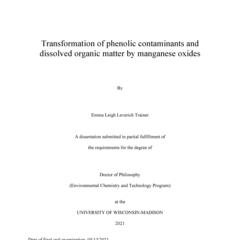 Transformation of phenolic contaminants and dissolved organic matter by manganese oxides