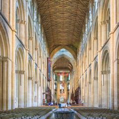 Peterborough Cathedral nave looking east