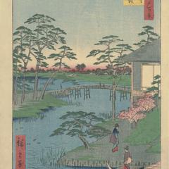 Mokuboji and Vegetable Fields by the Uchi River, no. 92 from the series One-hundred Views of Famous Places in Edo