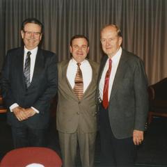 Chancellor Emeritus David L. Outcalt, Chancellor Mark L. Perkins, and Chancellor Emeritus Edward W. Weidner