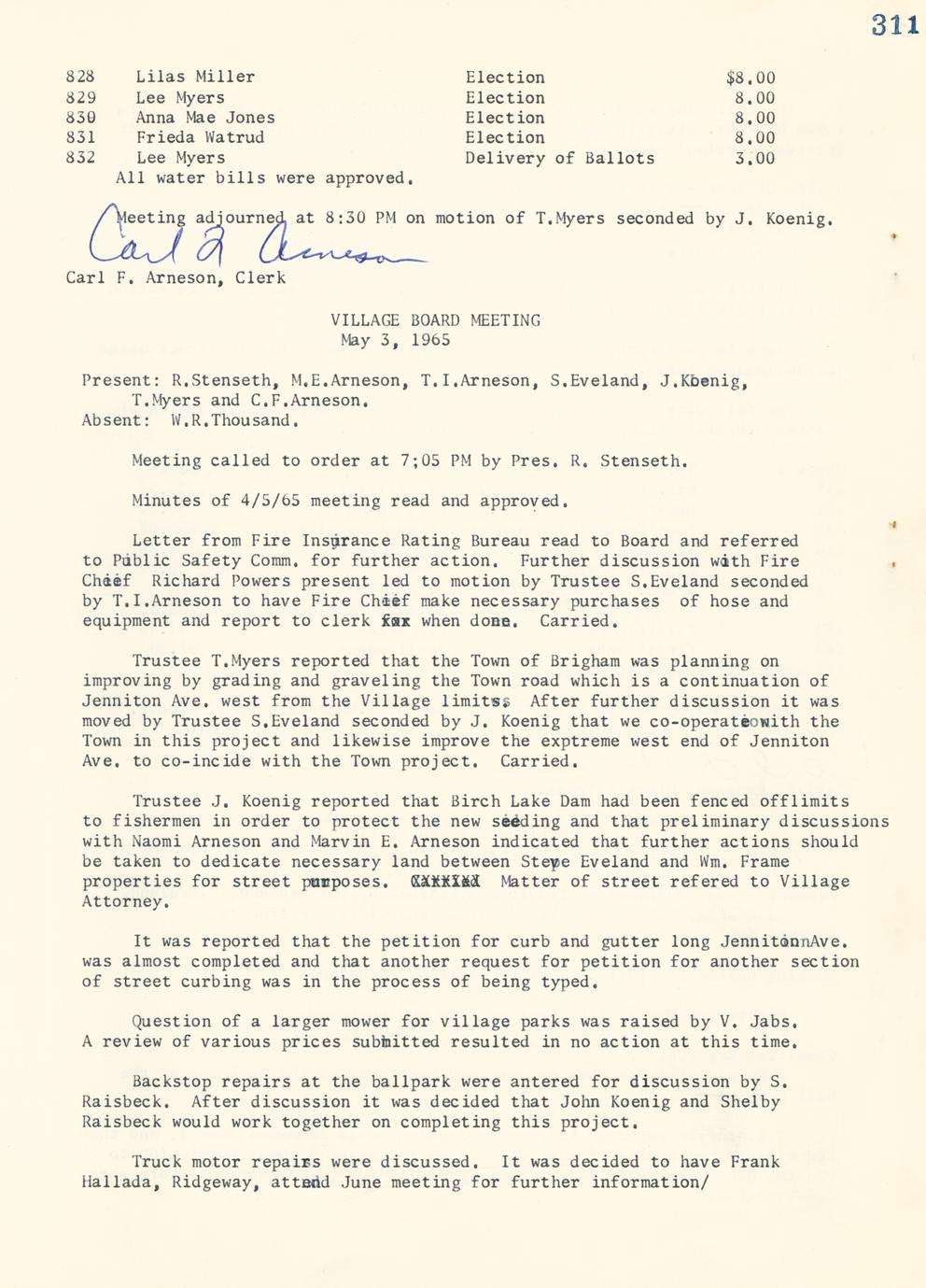 [Public records of the Village of Barneveld] (9 Volumes) Full view