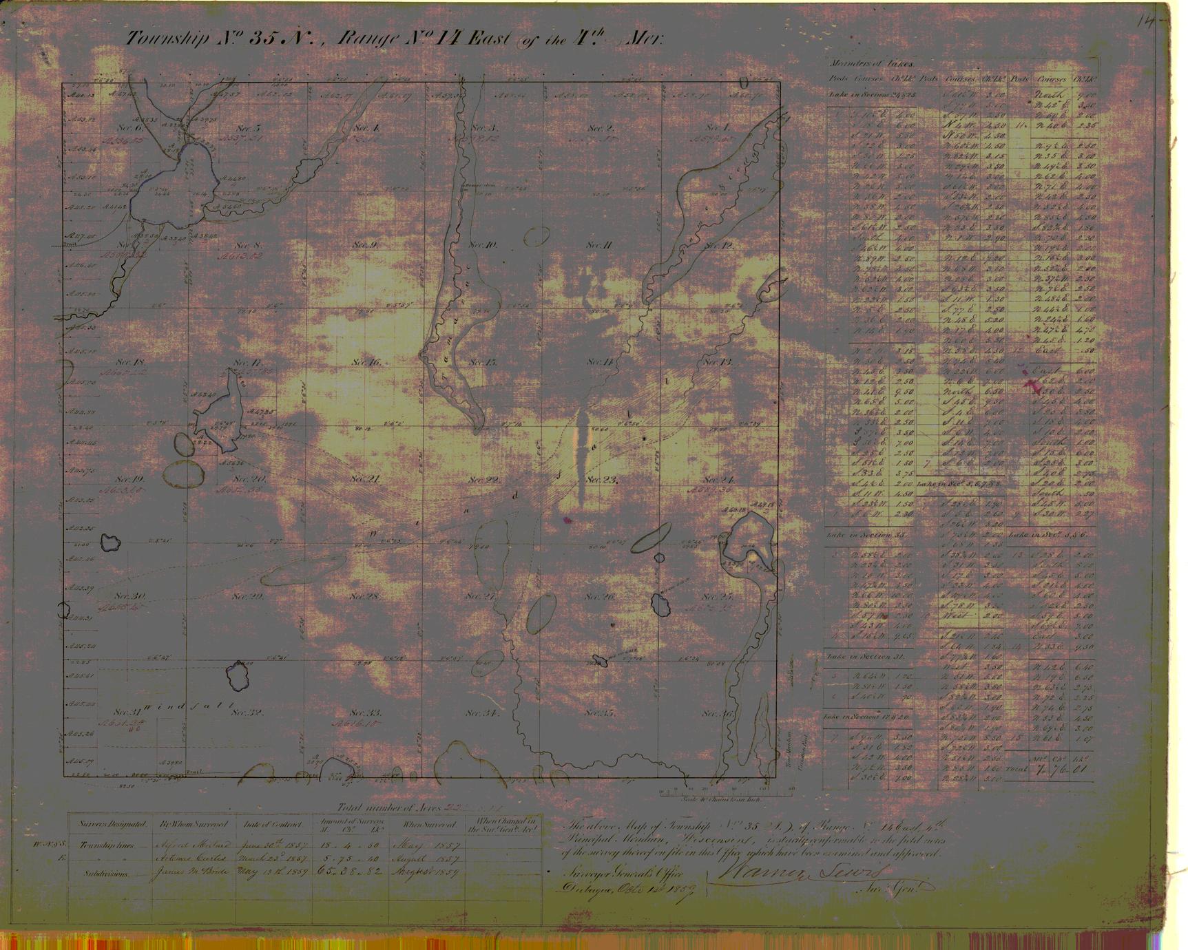 [Public Land Survey System map: Wisconsin Township 35 North, Range 14 East]
