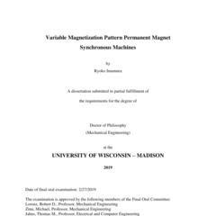 Variable Magnetization Pattern Permanent Magnet Synchronous Machines