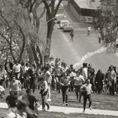 Students and tear gas on Bascom Hill