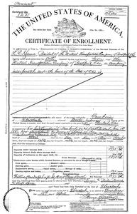 The United States of America certificate of enrollment for the Cambria