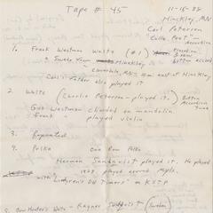 Object 2 titled Tape notes