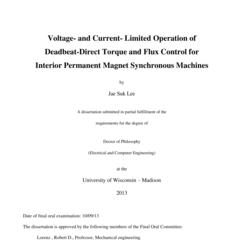 Voltage- and current- limited operation of deadbeat-direct torque and flux control for interior permanent magnet synchronous machines