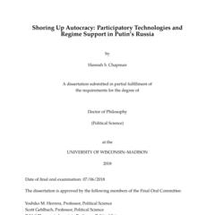 Shoring Up Autocracy: Participatory Technologies and Regime Support in Putin's Russia