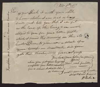 Letter from D. Baker, 1818