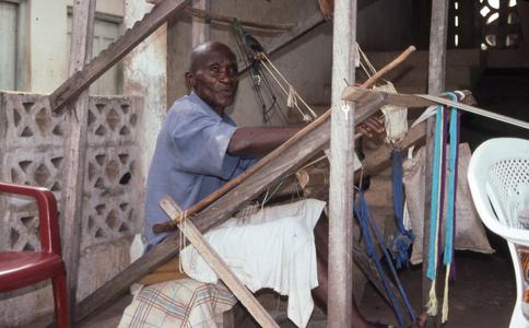 Man weaving