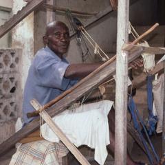 Man weaving