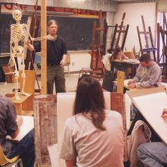Art professor Joshua Lesniak in the classroom