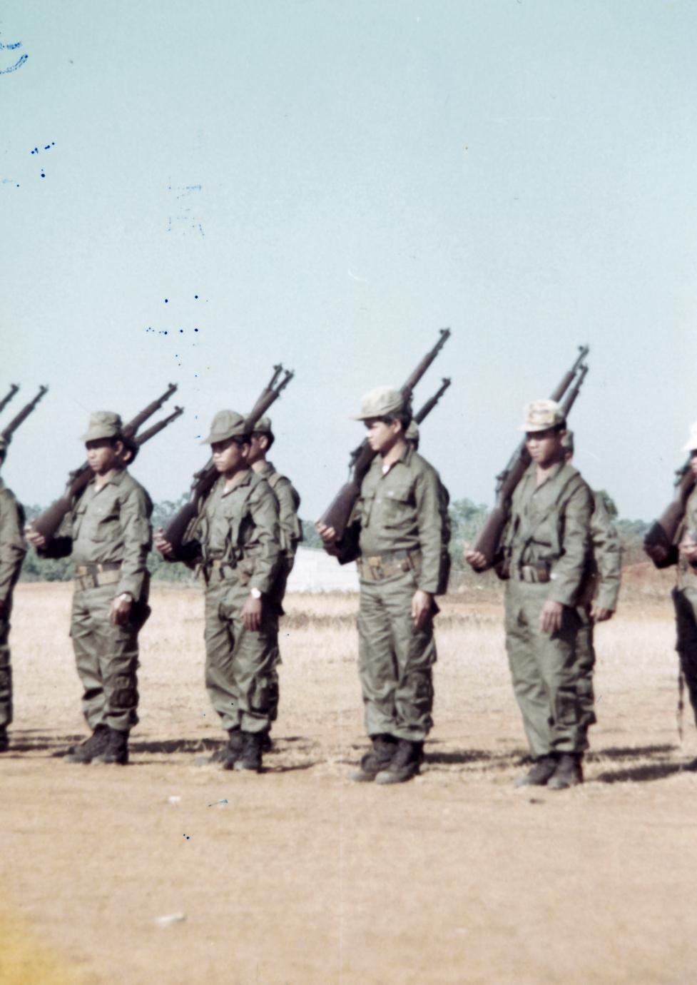 Local Houei Kong soldiers standing on