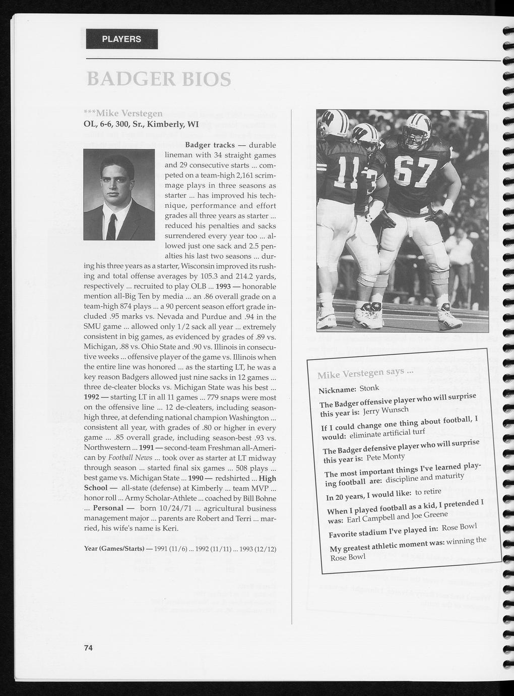 Wisconsin football guide 1994 Full view UWDC UWMadison Libraries
