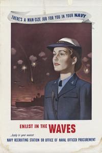 'Enlist in the Waves' Navy poster
