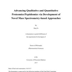 Advancing Qualitative and Quantitative Proteomics/Peptidomics via Development of Novel Mass Spectrometry-based Approaches