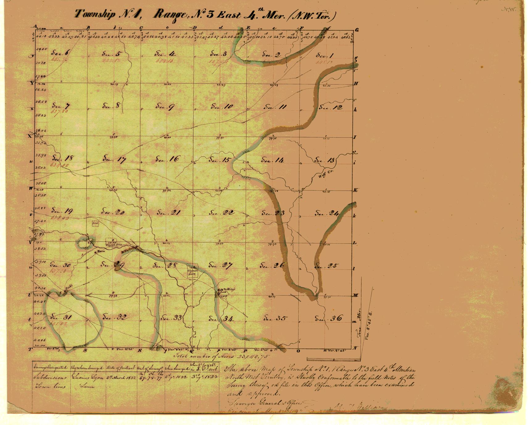 [Public Land Survey System map: Wisconsin Township 01 North, Range 03 East]