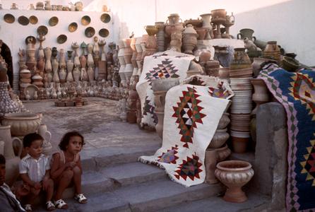 Pots and Blankets at a Kairouan Market