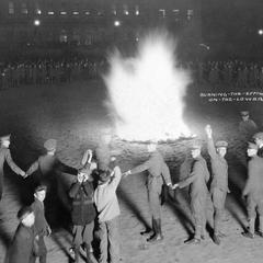 Burning McElroy and Kaiser Wilhelm in effigy