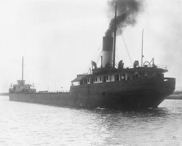 Stern view of the Mataafa with crew on deck