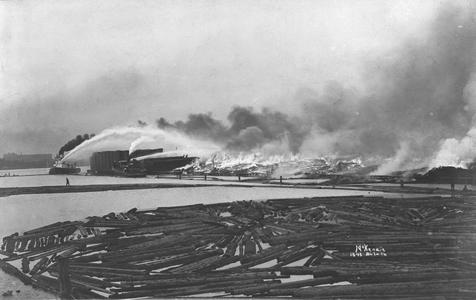 William A. McGonagal Fights Waterfront Fire at Duluth