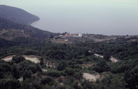 Xeropotamou Monastery from distance