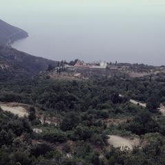 Xeropotamou Monastery from distance