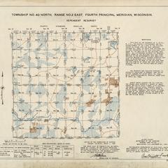[Public Land Survey System map: Wisconsin Township 40 North, Range 02 East]