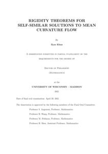 Rigidity Theorems for Self-Similar Solutions to Mean Curvature Flow