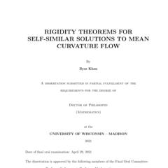Rigidity Theorems for Self-Similar Solutions to Mean Curvature Flow