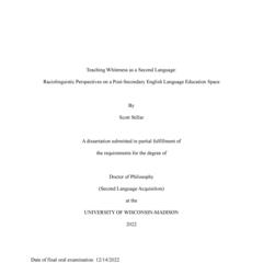 Teaching Whiteness as a Second Language: Raciolinguistic Perspectives on a Post-Secondary English Language Education Space