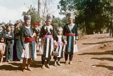 Three White Hmong women and a girl in Houa Khong Province