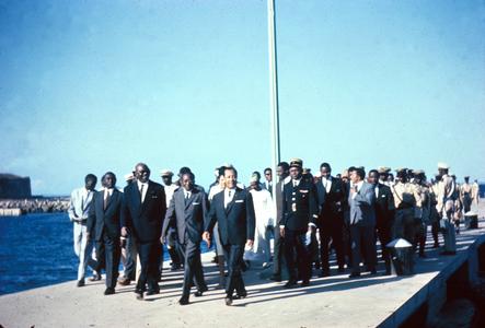 President Leopold Senghor and President of Togo Arriving at Island of Gorée in 1981