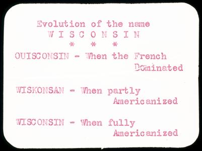 Evolution of the name Wisconsin