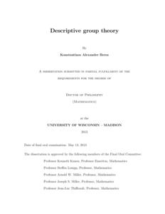 Descriptive group theory