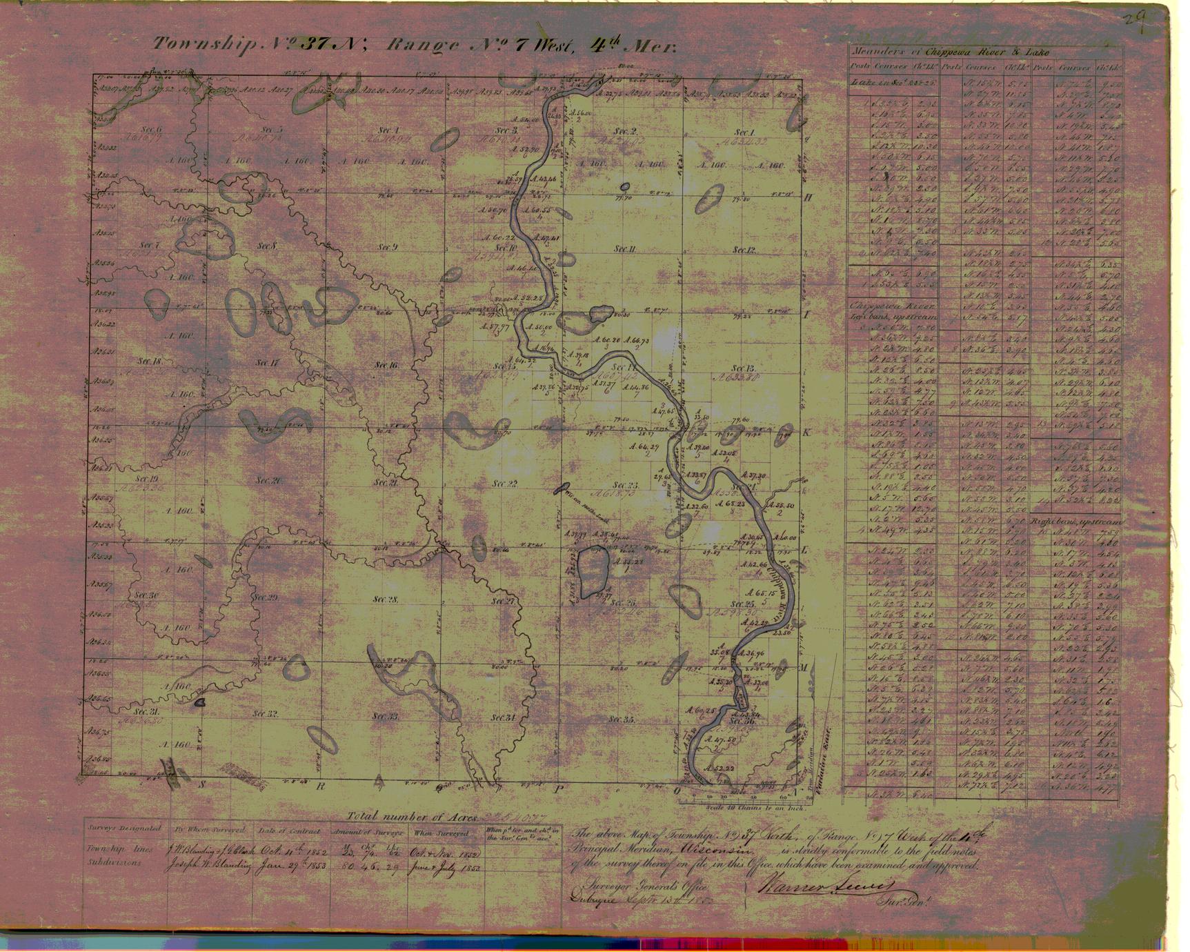 [Public Land Survey System map: Wisconsin Township 37 North, Range 07 West]
