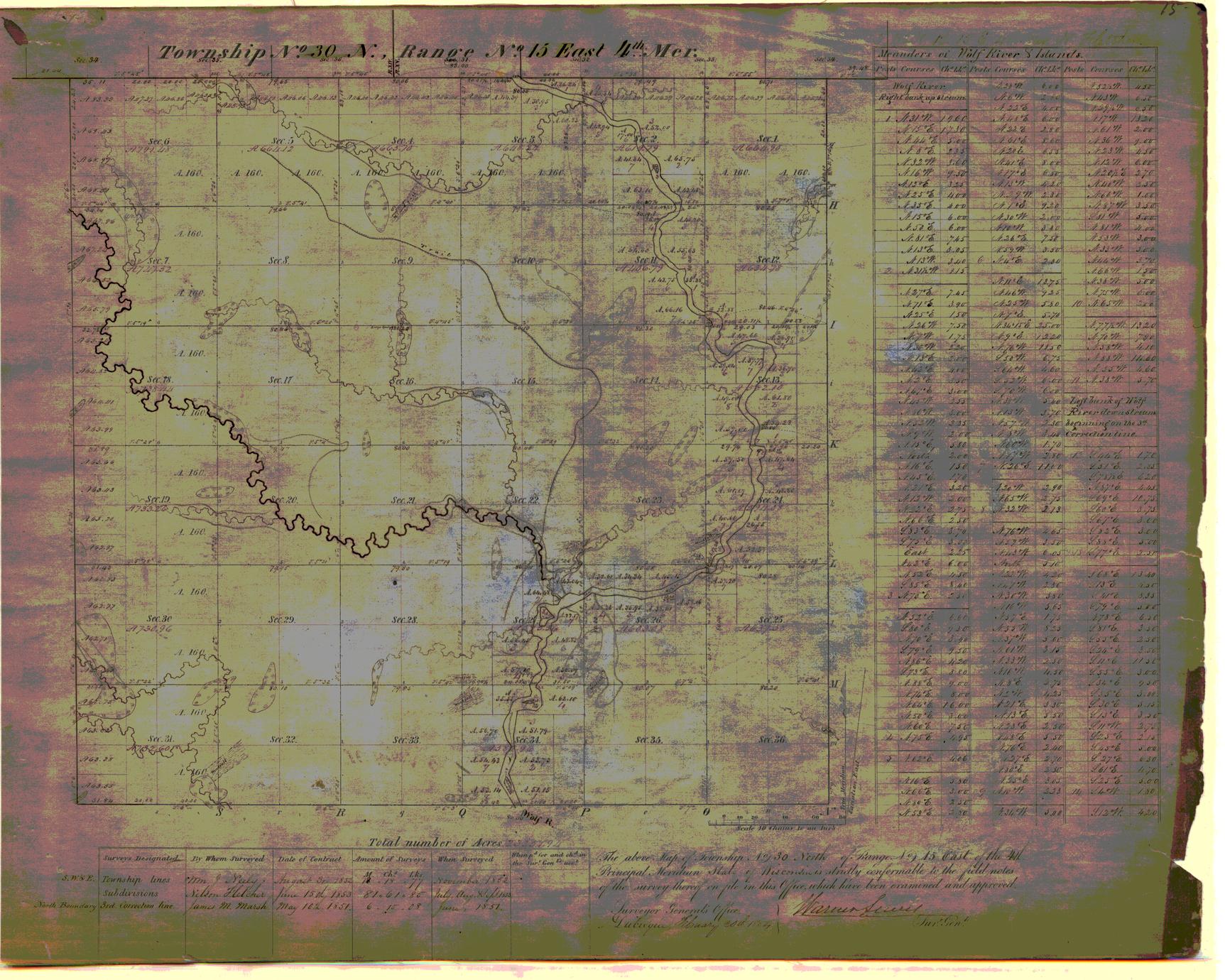 [Public Land Survey System map: Wisconsin Township 30 North, Range 15 East]