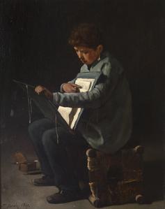 Seated Boy with a Portfolio