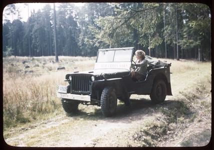 Pat in her jeep