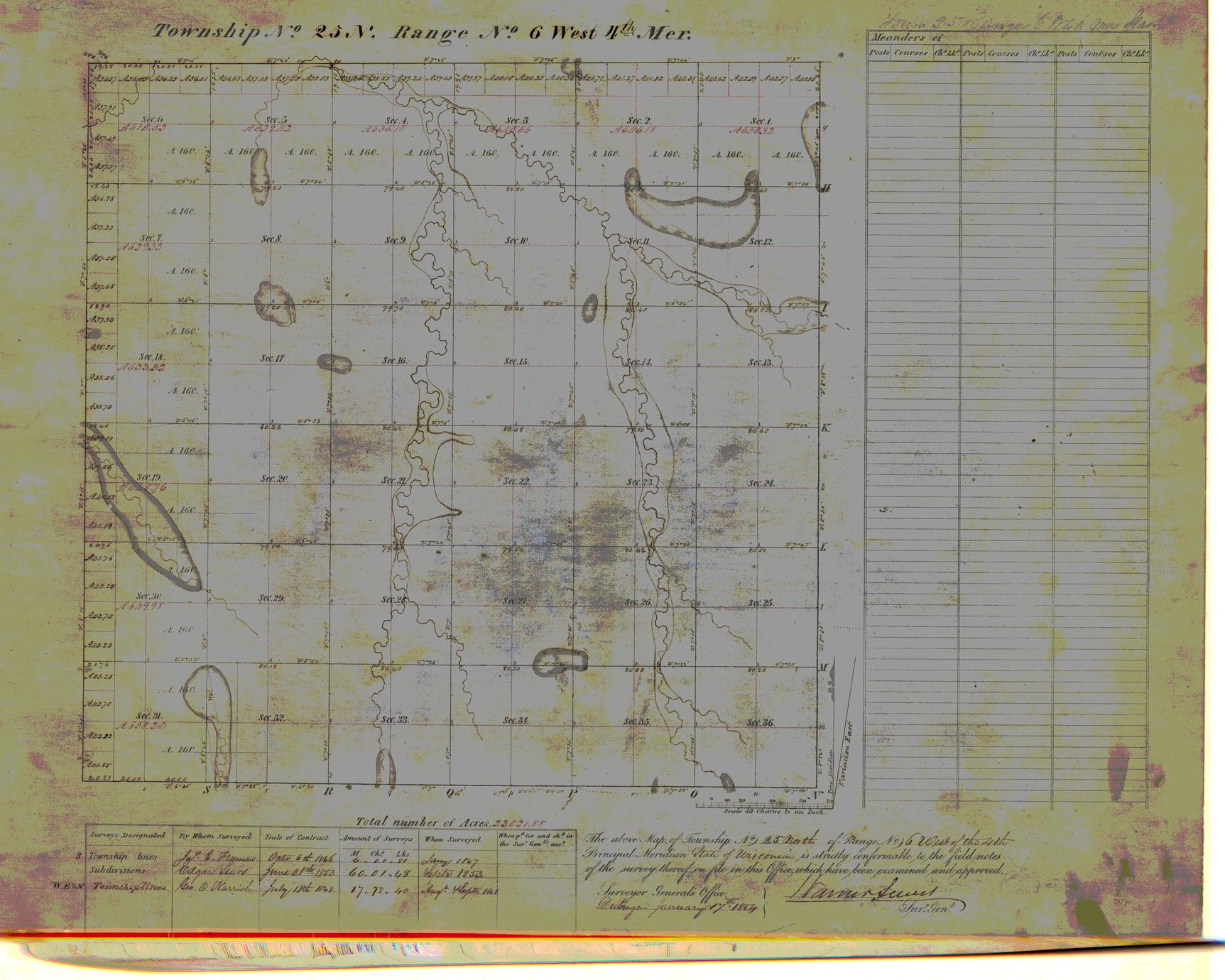 [Public Land Survey System map: Wisconsin Township 25 North, Range 06 West]