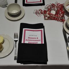 Honors & Achievement Banquet place setting, 2014