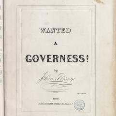 Wanted a governess