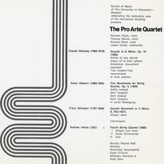 Pro Arte Quartet performance program