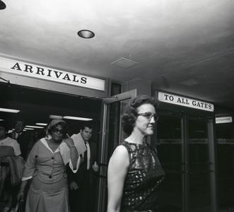 Ella Fitzgerald leaving the arrival gate