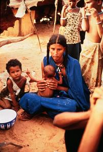 Tuareg Woman and Children in Refugee Camp