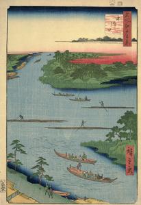 Mouth of the Naka River, no. 60 from the series One-hundred Views of Famous Places in Edo