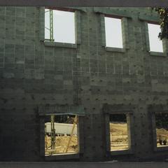 View of wall under construction for Science Building