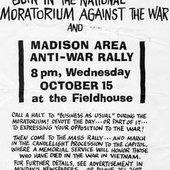Madison area anti-war rally flier