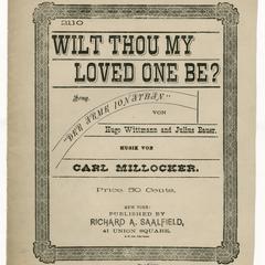 Wilt thou my loved one be?